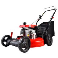 PowerSmart 209CC Engine 21" 3-in-1 Gas Powered Push Lawn Mower DB2194PH with 8" Rear Wheel, Rear Bag, Side Discharge and Mulching